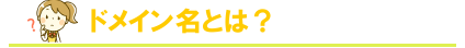 ドメイン名とは？